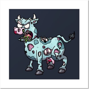 Zombie Cow Cartoon Posters and Art